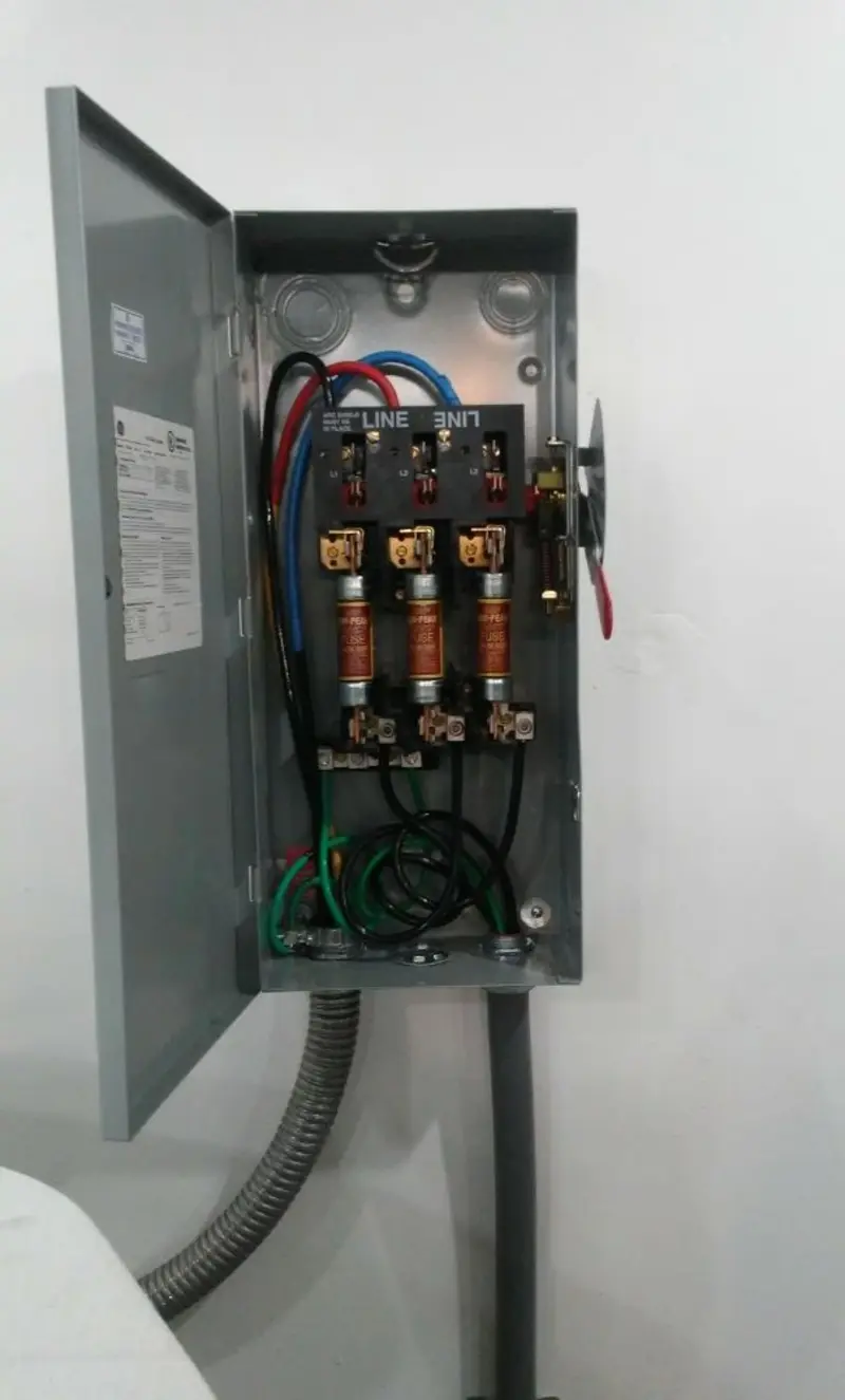 Three-phase disconnect switch installed for Electrical Wiring & Rewiring in Fortville